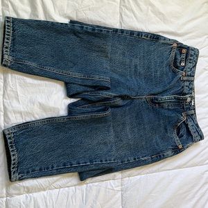 Topshop Mom tapered leg jeans in indigo blue